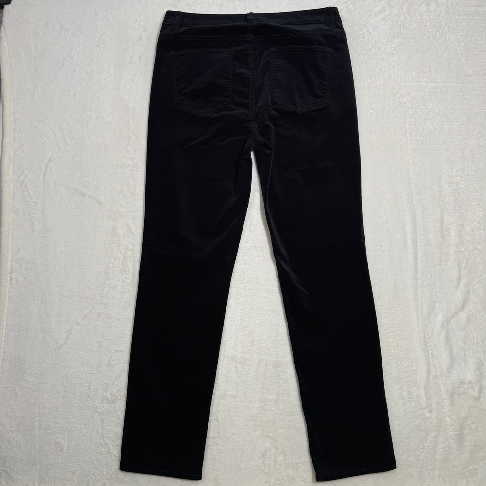 Talbots Velveteen Pants Womens 10 Black Straight Leg High Rise‎ 5-Pocket Stretch - Picture 8 of 11